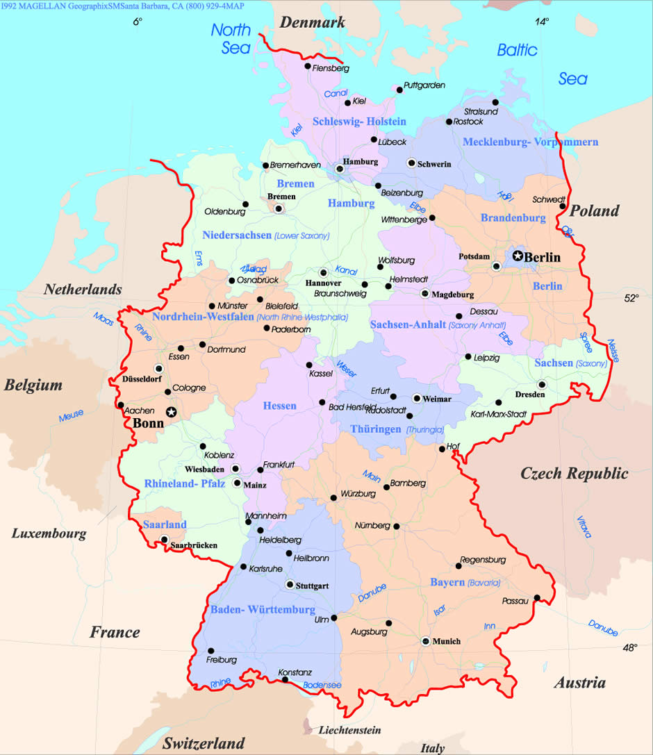 Mapa niemiec kolonia bonn